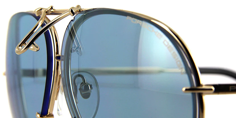 Porsche Design 8478 A Gold Frame - Brown + Blue Lenses - As Seen On Johnny Depp & Laurence Fishburne - Image 10