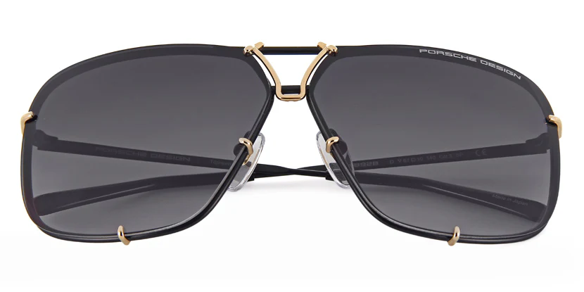 Porsche Design 8928 D Black & Gold Frame Interchangeable Grey Gradient Lenses - Image 6