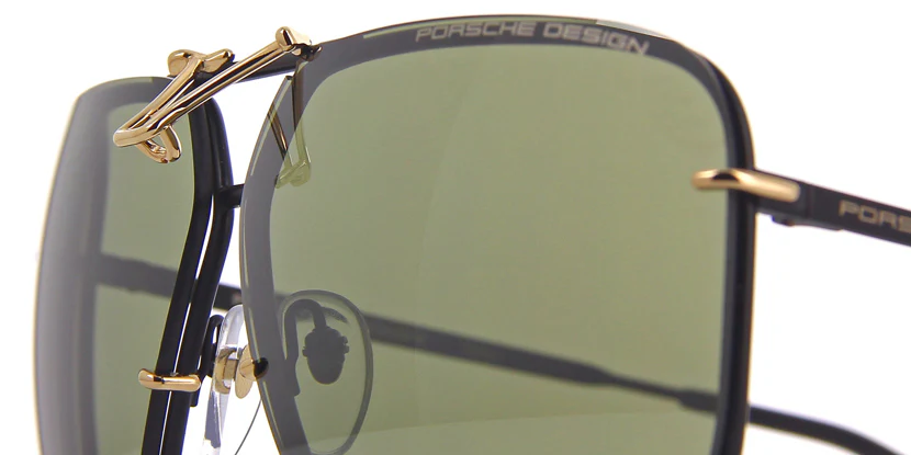Porsche Design 8928 D Black & Gold Frame Interchangeable Grey Gradient Lenses - Image 7