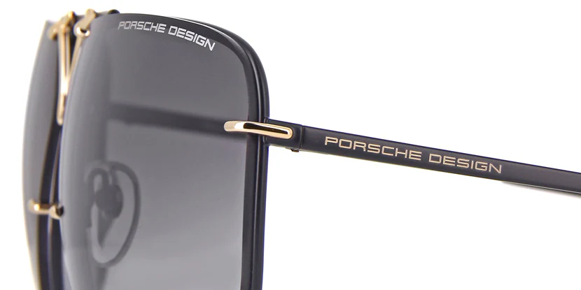 Porsche Design 8928 D Black & Gold Frame Interchangeable Grey Gradient Lenses - Image 9